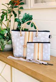Tote Grey GLD/Tan Stripe