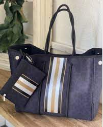 Tote BLK Leopard SLV/GLD STRP