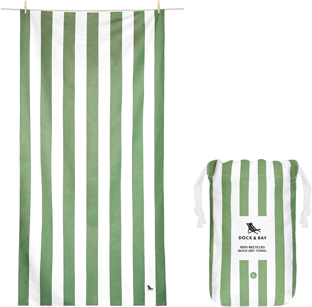 Quick Dry Towel Striped Khaki