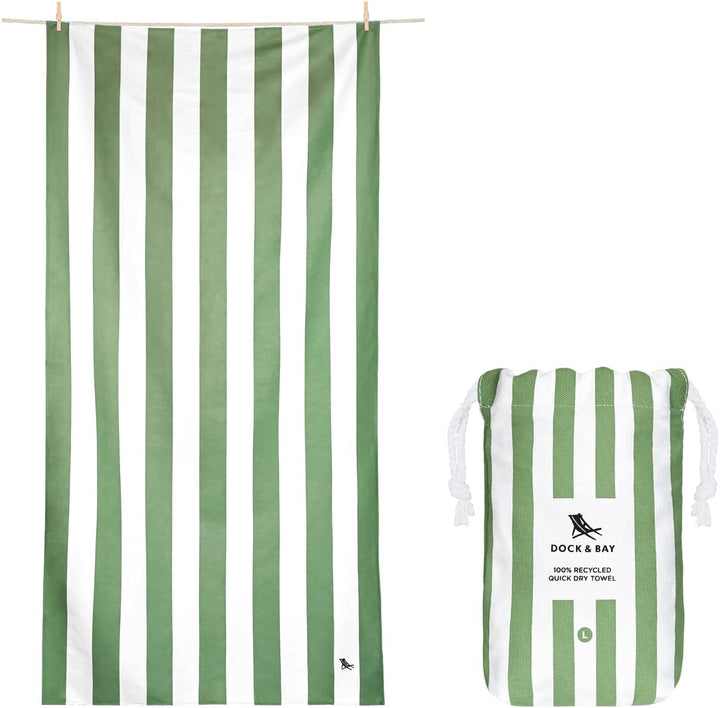 Quick Dry Towel Striped Khaki