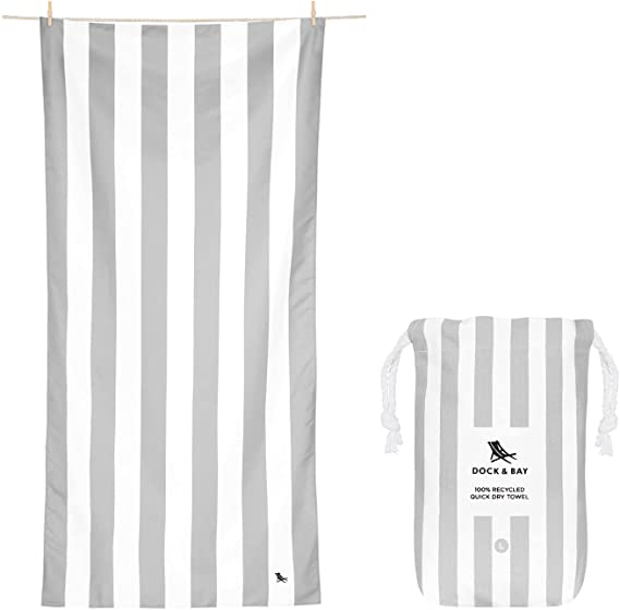 Quick Dry Towel Striped Ltgray