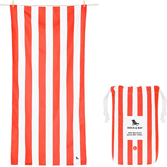 Quick Dry Towel Striped Red